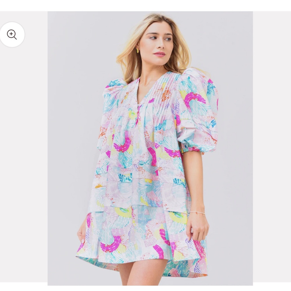 HUNTER BELL JENKINS DRESS IN PAINTERLY RAINBOW